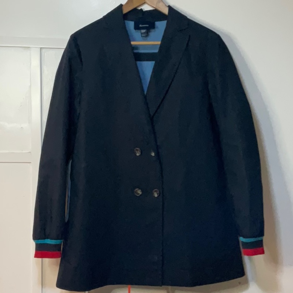 Faconnable NAVY Double-Breasted Women's Trench Coat
